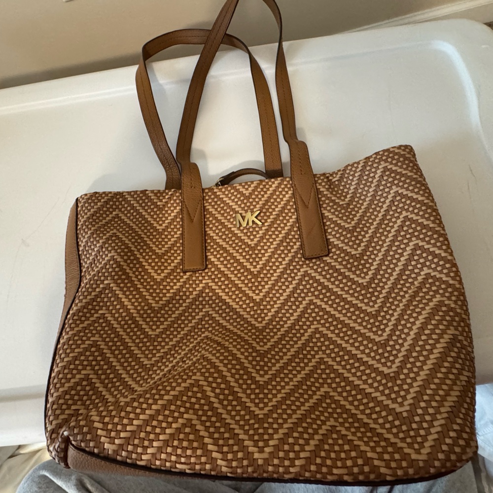 Michael Kors Brown Chevron Tote